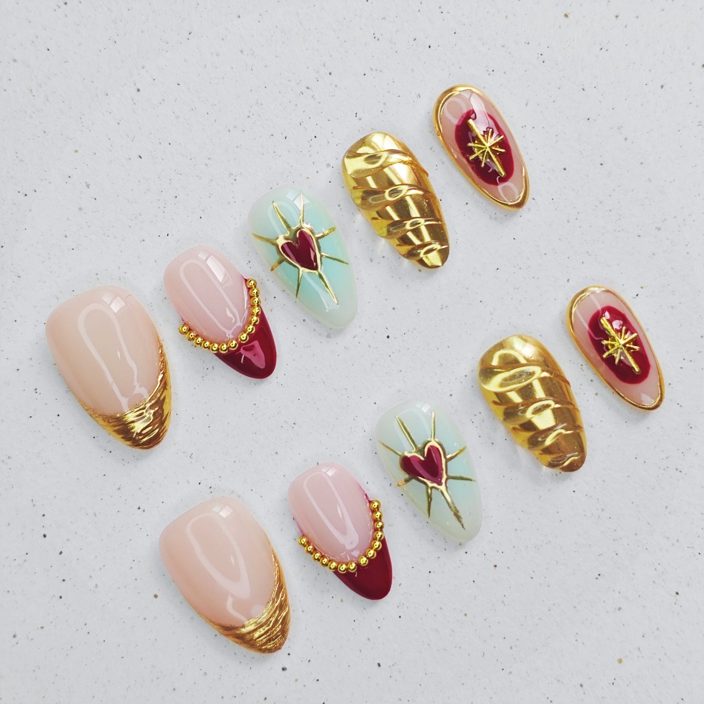 Gilded Burgundy Heart