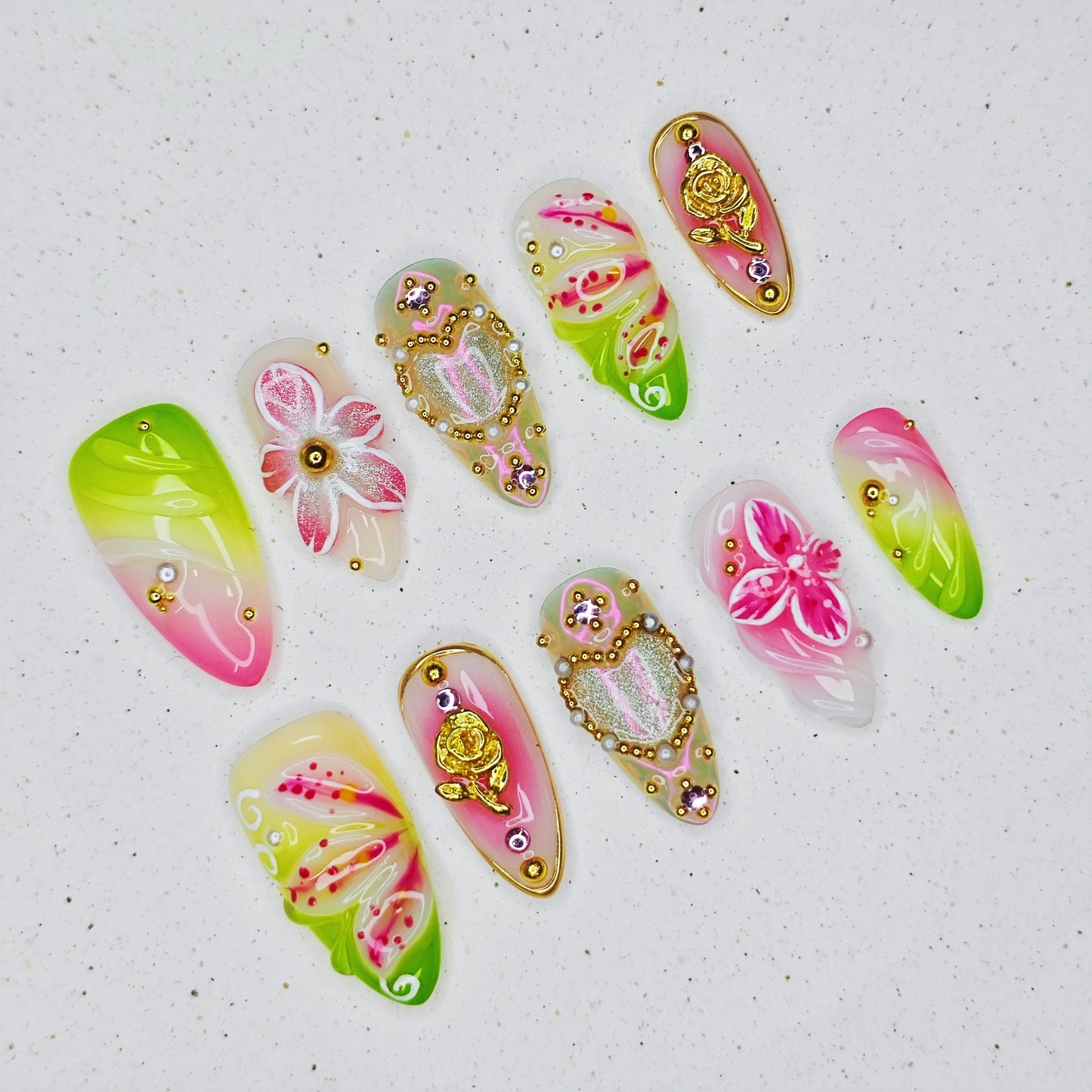 Pink Green Blossom