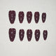 Burgundy Dots Press On Nails