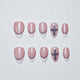 Pearl Cross Press on Nails - nude &  white color