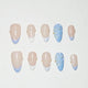 Ocean Lily Press on Nails - blue &  nude &  white color