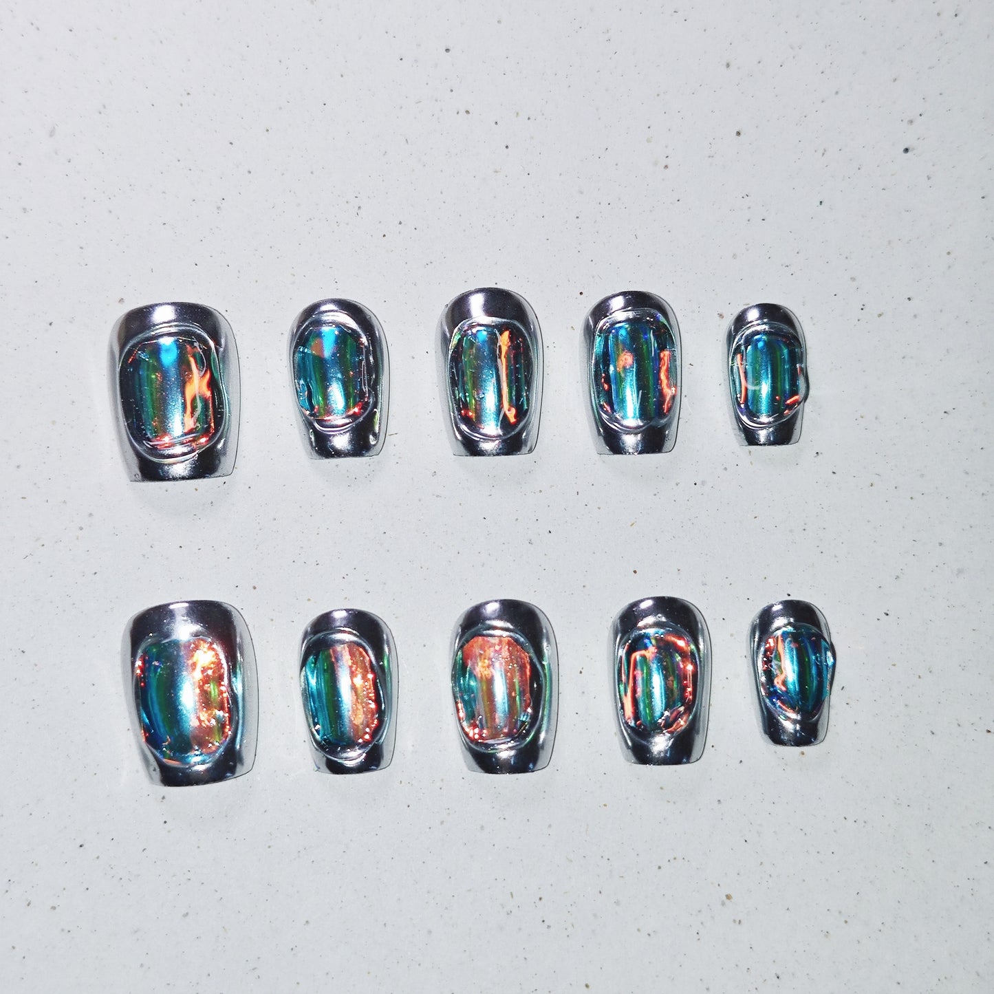 Cyber Glow Press On Nails