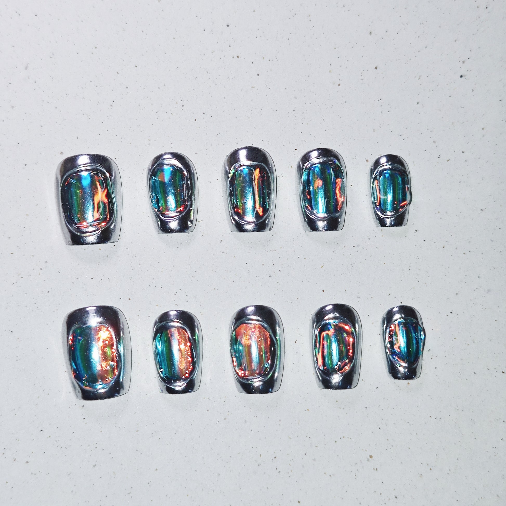 Cyber Glow Press On Nails