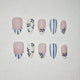 Blueberry Stripe Press On Nails