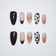 Mocha Moo Press on Nails - brown &  white &  black color
