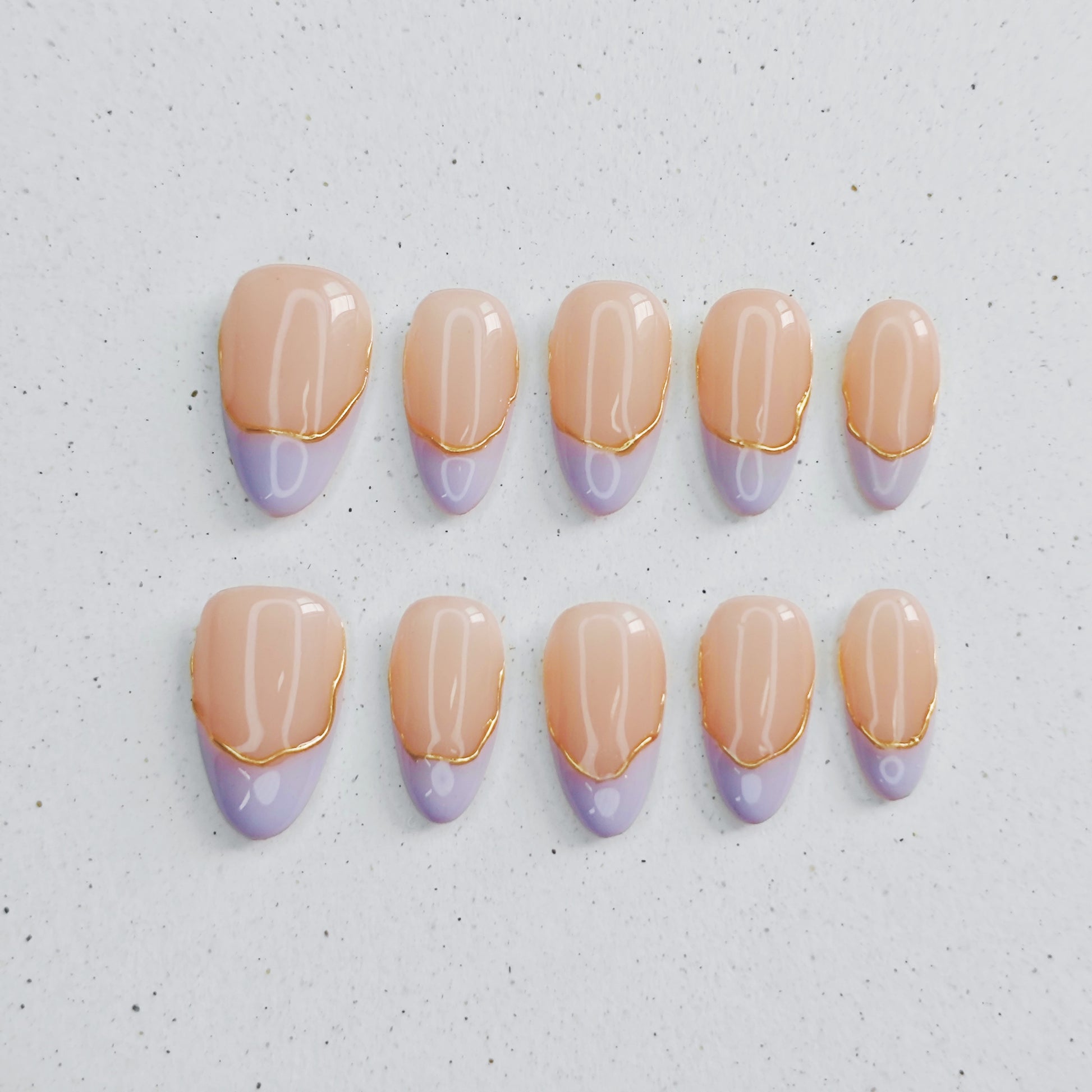 Lavender French Press on Nails - purple color