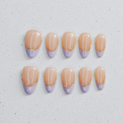 Lavender French Press on Nails - purple color