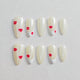 Milky Red Lip Press on Nails - white &  red color