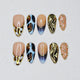 Golden Tortoiseshell Press on Nails - gold &  brown color