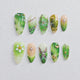 Green Butterfly Dance Press on Nails - green color