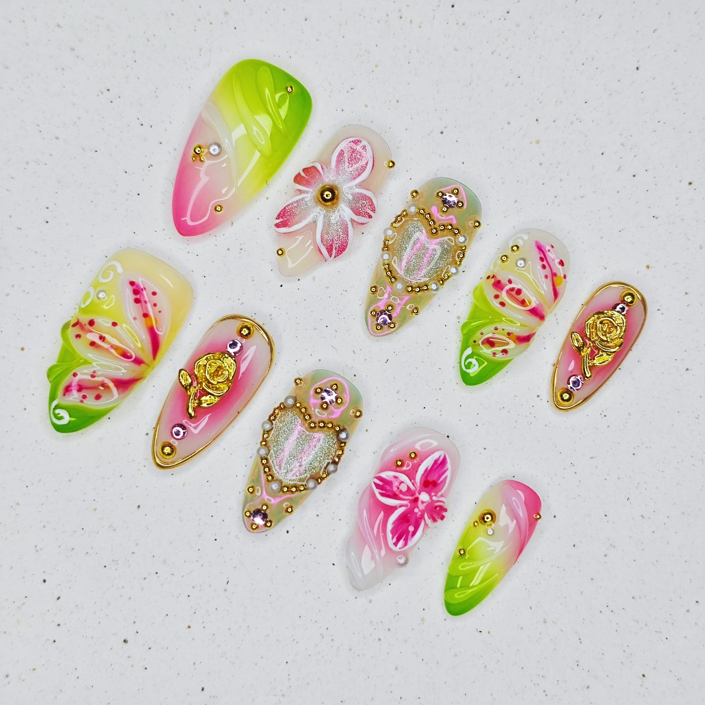 Pink Green Blossom