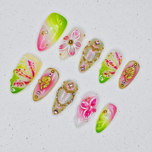 Pink Green Blossom