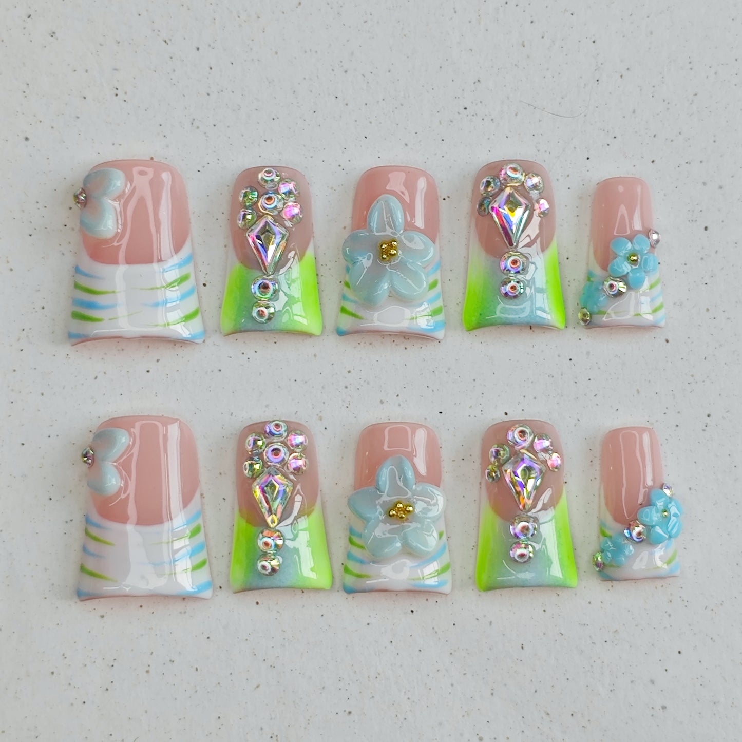 Dewdrop Topaz Press On Nails