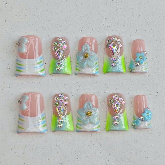 Dewdrop Topaz Press On Nails