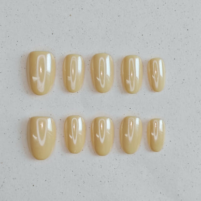 Cream Topaz Press On Nails