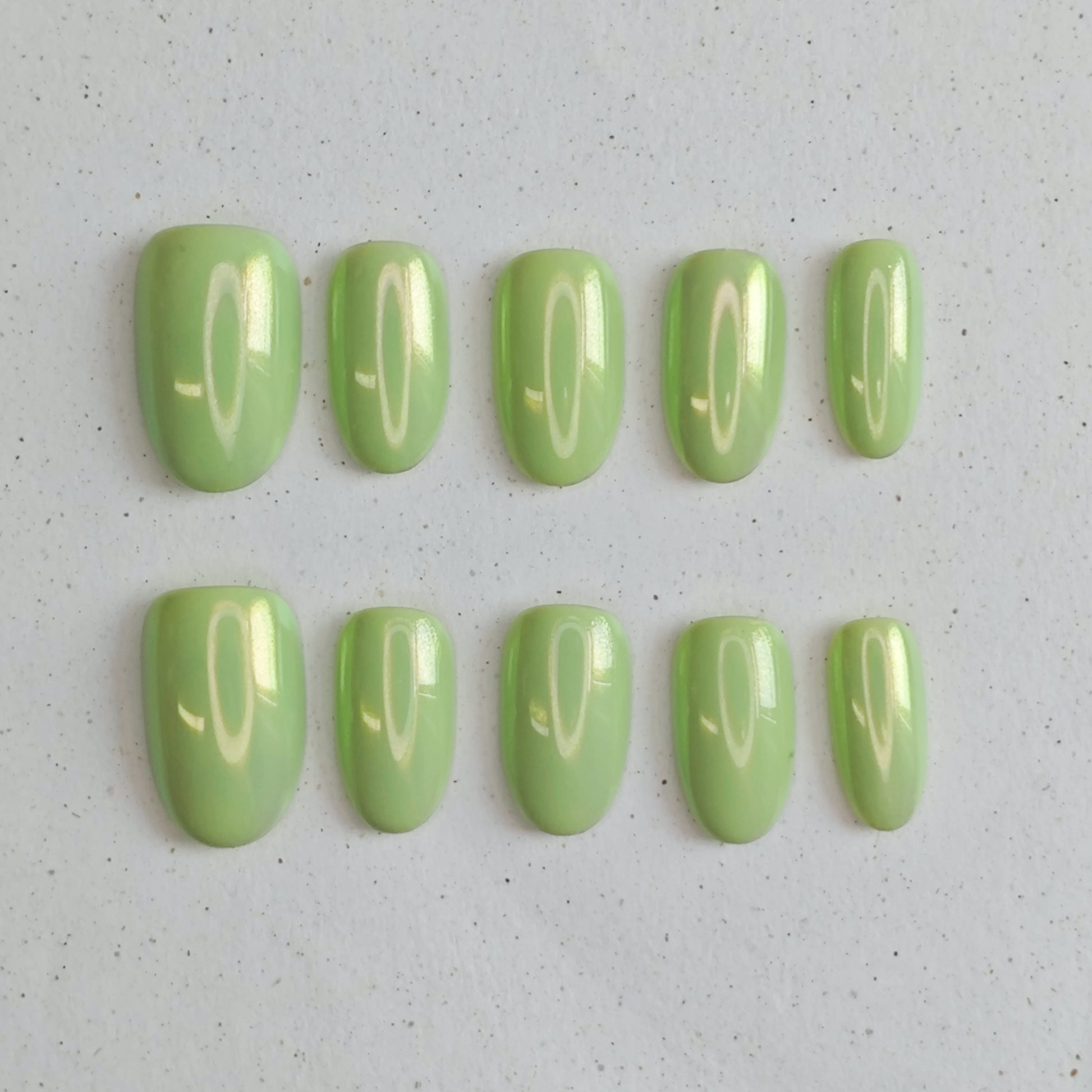Lime Press on Nails - green color