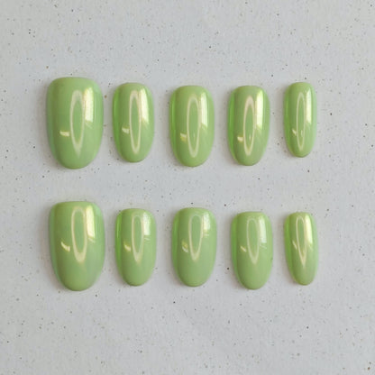 Lime Press on Nails - green color