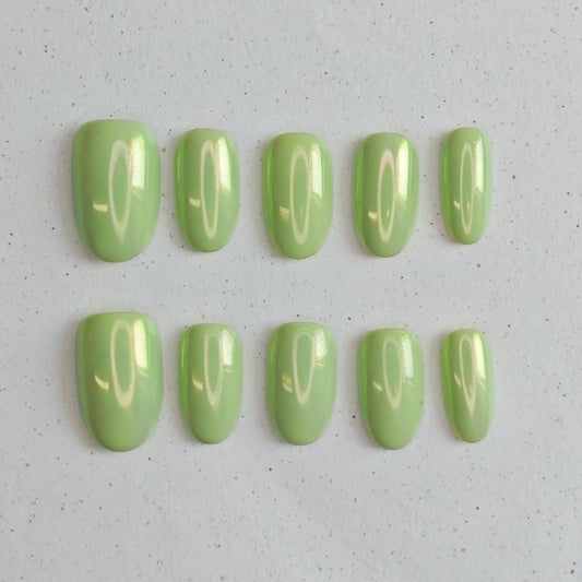 Lime Press on Nails - green color