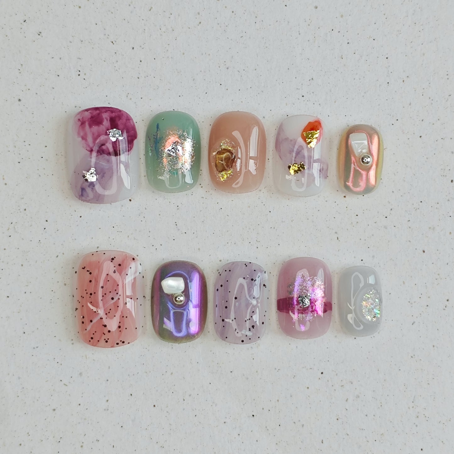 Blush Filigree Press On Nails