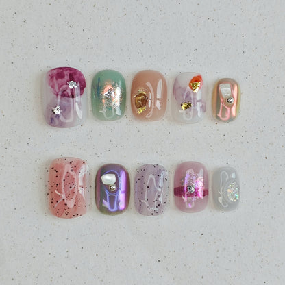 Blush Filigree Press On Nails
