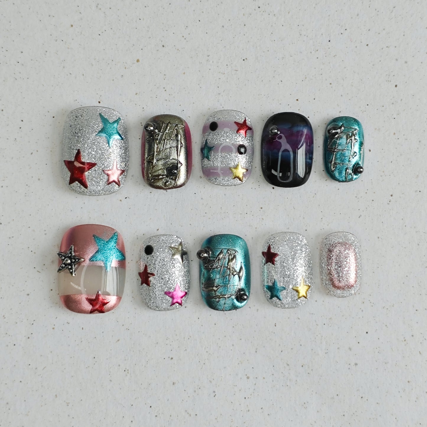 Galactic Glimmer Press On Nails