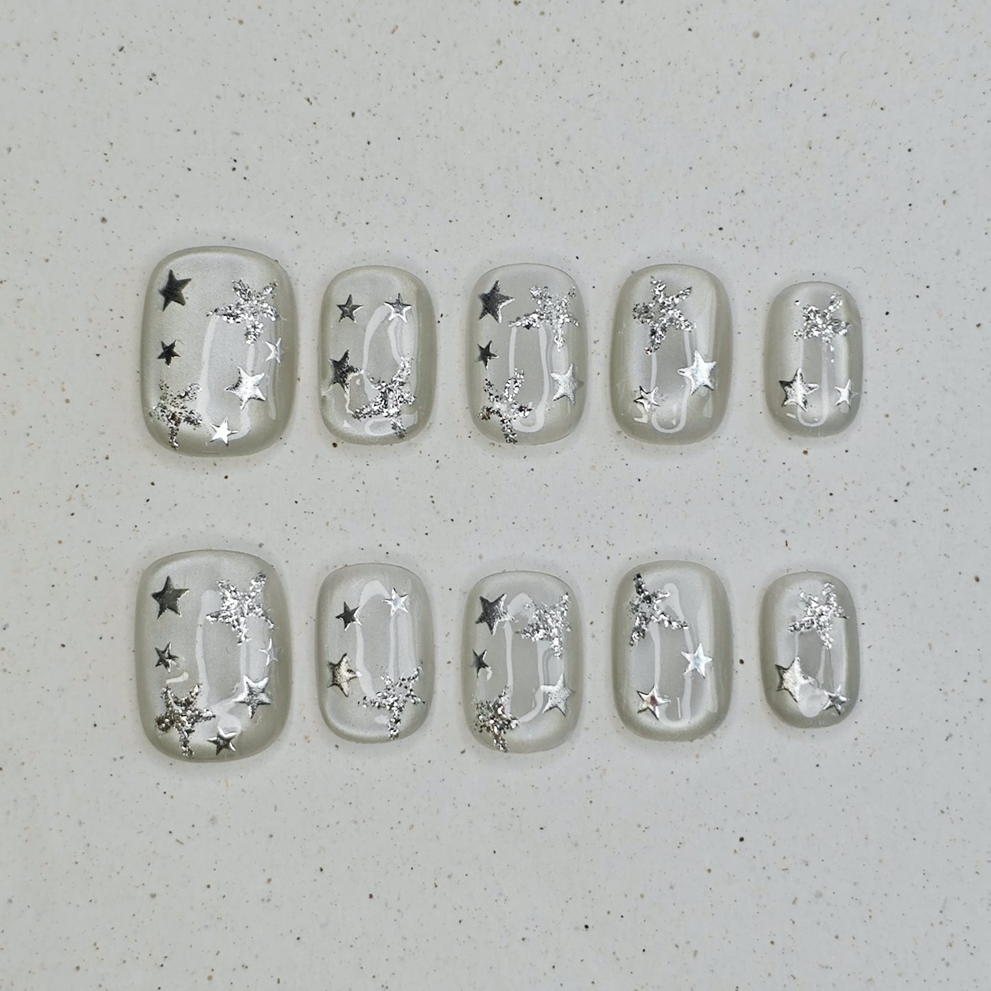 Frosted Starlight Press On Nails