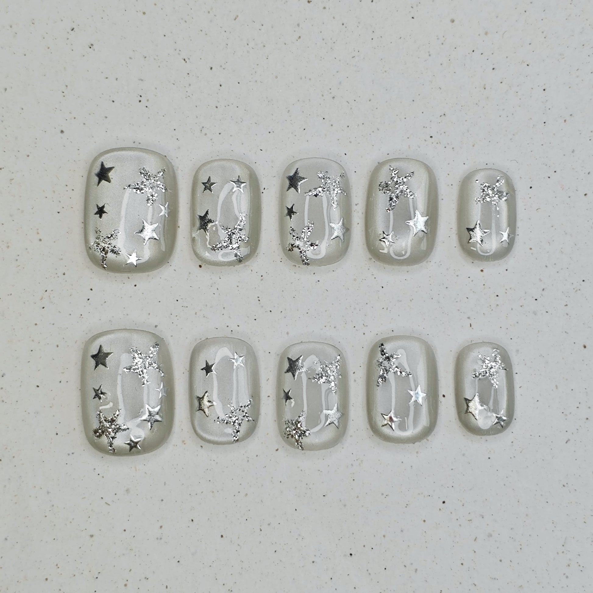 Frosted Starlight Press On Nails