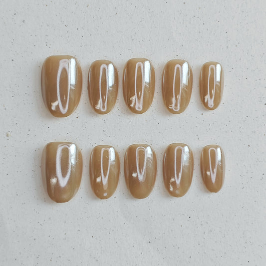 Coral Alabaster Press On Nails