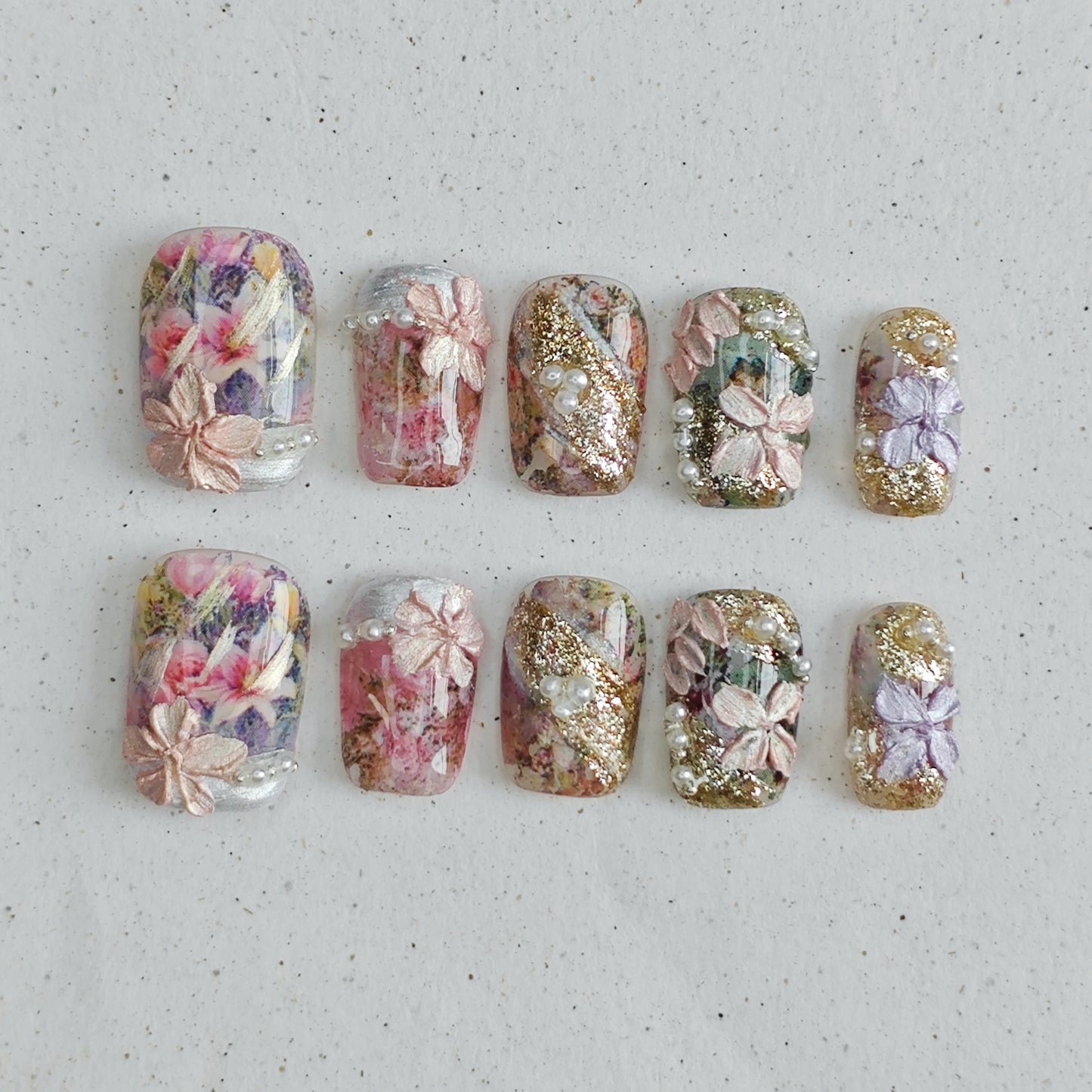 Petal Opulence Press on Nails - rainbow color