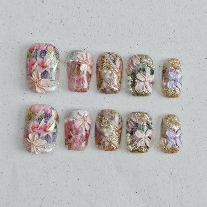 Petal Opulence Press on Nails - rainbow color