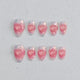 Peach Heart Press on Nails - pink &  white color