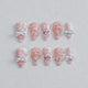 Lace Sweetheart Press on Nails - pink &  white color